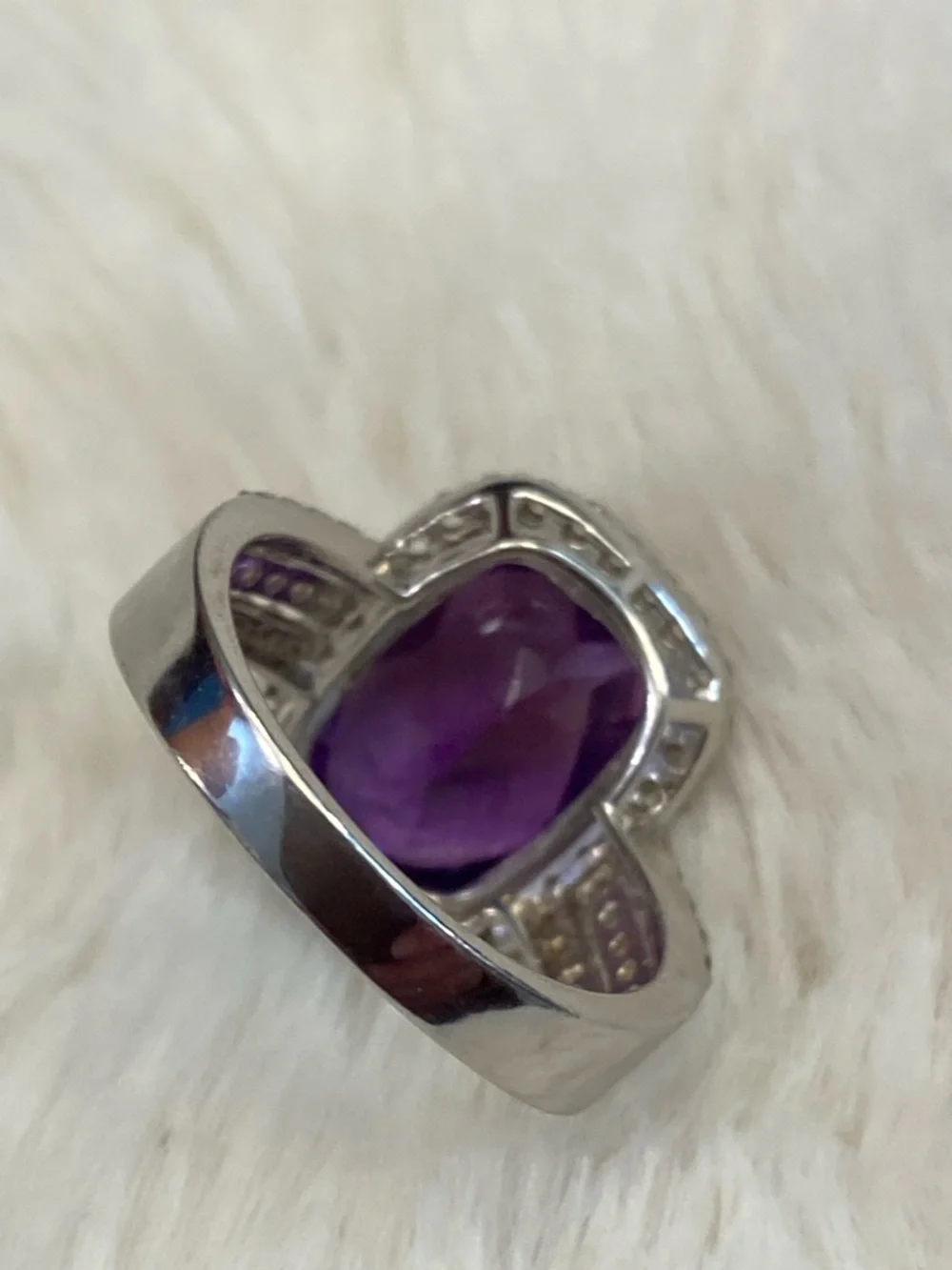 Amethyst Cushion Ring